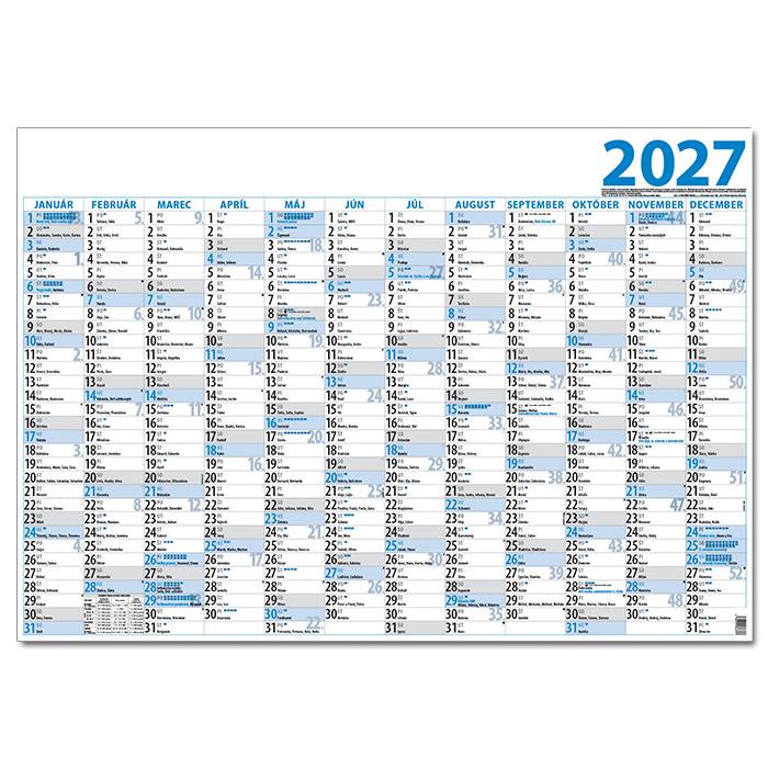 Plánovací jednolistový kalendár 2027
