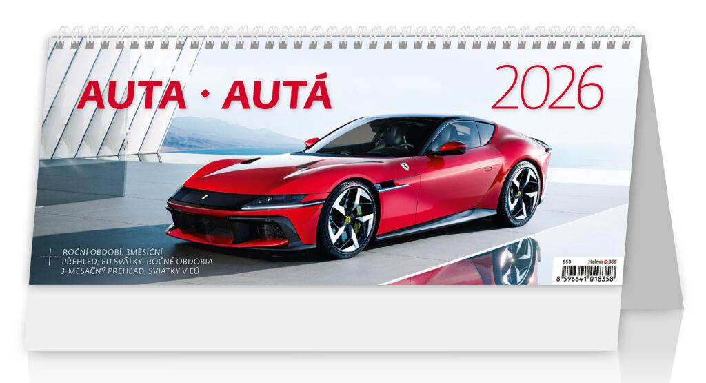Plánovací kalendár Autá, 2026