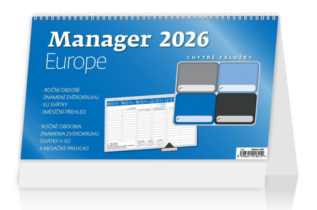 Plánovací kalendár Manager Europe, 2026