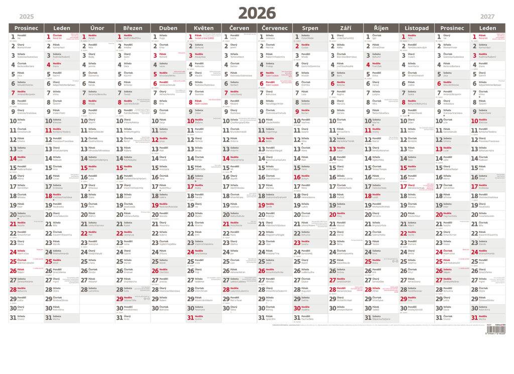 Plánovacia ročná mapa A1 bezobrázková, 2026