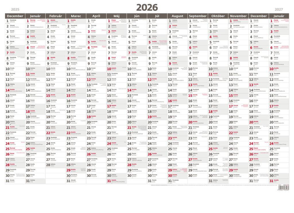 Plánovacia ročná mapa A1 - bezobrázková, 2026