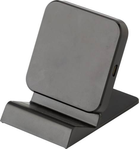 Plastová bezdrátová nabíječka, černá