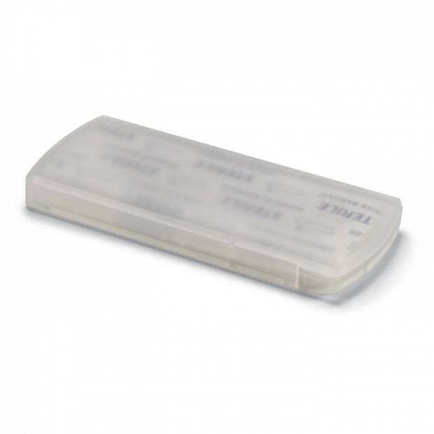 Plastová krabička s 5 náplastmi, transp. Plastová krabička s 5 náplastmi, transp.