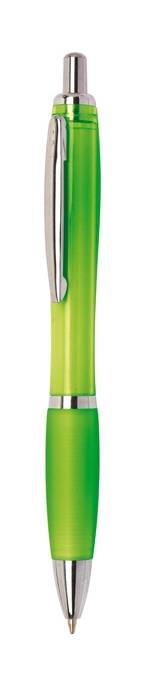 Plastové guľôčkové pero,modrá náplň, svetlo zelená