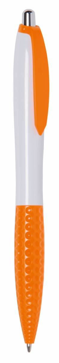 Plastové kuličkové pero s černou náplní, bílé, oranžové