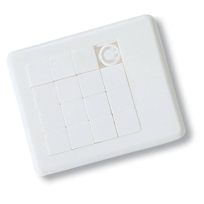 Plastové puzzle, biela s potlačou