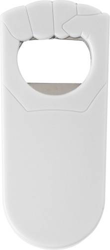 Plastový otvírák na láhve, bílá