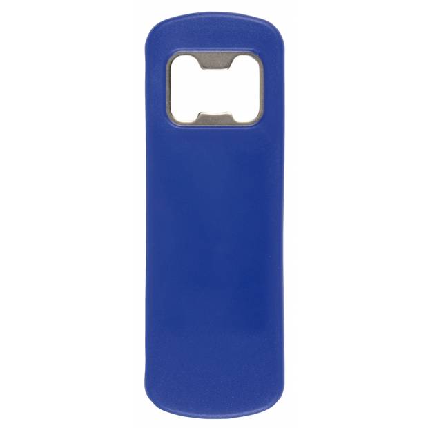 Plastový otvírák na lahve s velkým místem pro potisk, modrý Plastový otvírák na lahve s velkým místem pro potisk, modrý