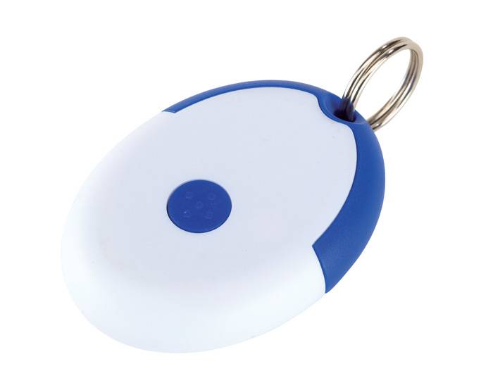 Plastový přívěsek na klíče s kondomem, modrá / koně /