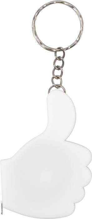 Plastový prívesok na kľúče, meter 1 m, biela /OK/