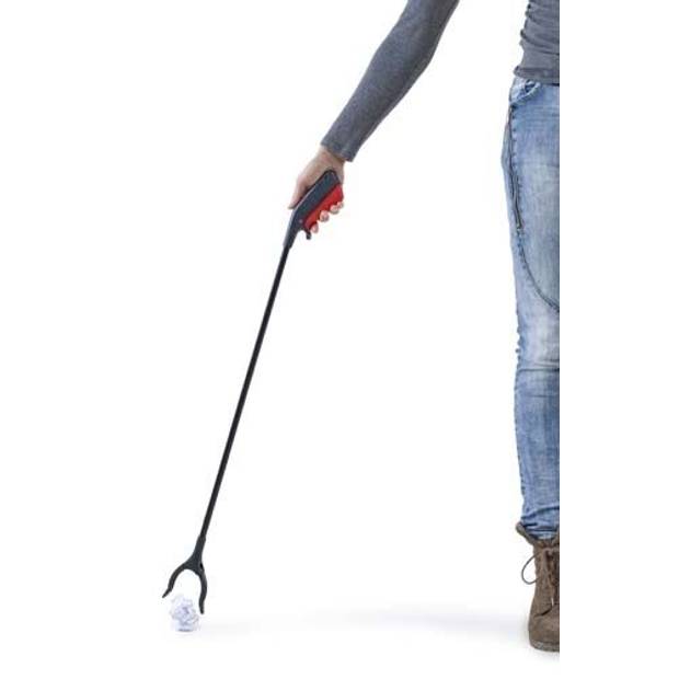 Plastový zberač odpadu (83 cm), červená dekorácia na úchyte Plastový zberač odpadu (83 cm), červená dekorácia na úchyte