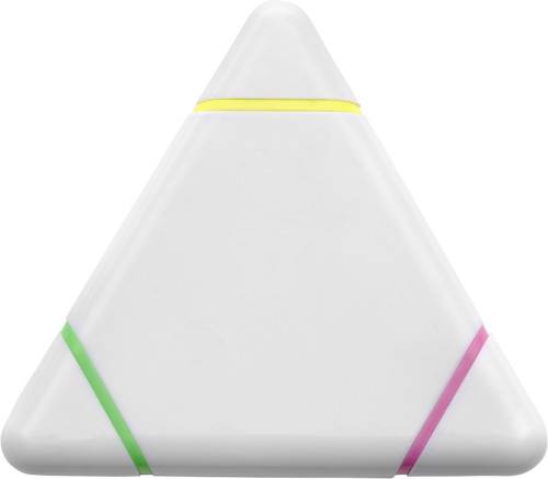 Plastový zvýrazňovač, tri farby, biela