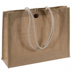 Obrázok ku produktu Plátenná jutová nákupná taška, hnedá