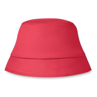 Plážový klobúk bavlnený, červený