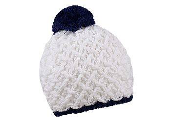 Pletená zimná čiapka s výrazným vzorom, modrá