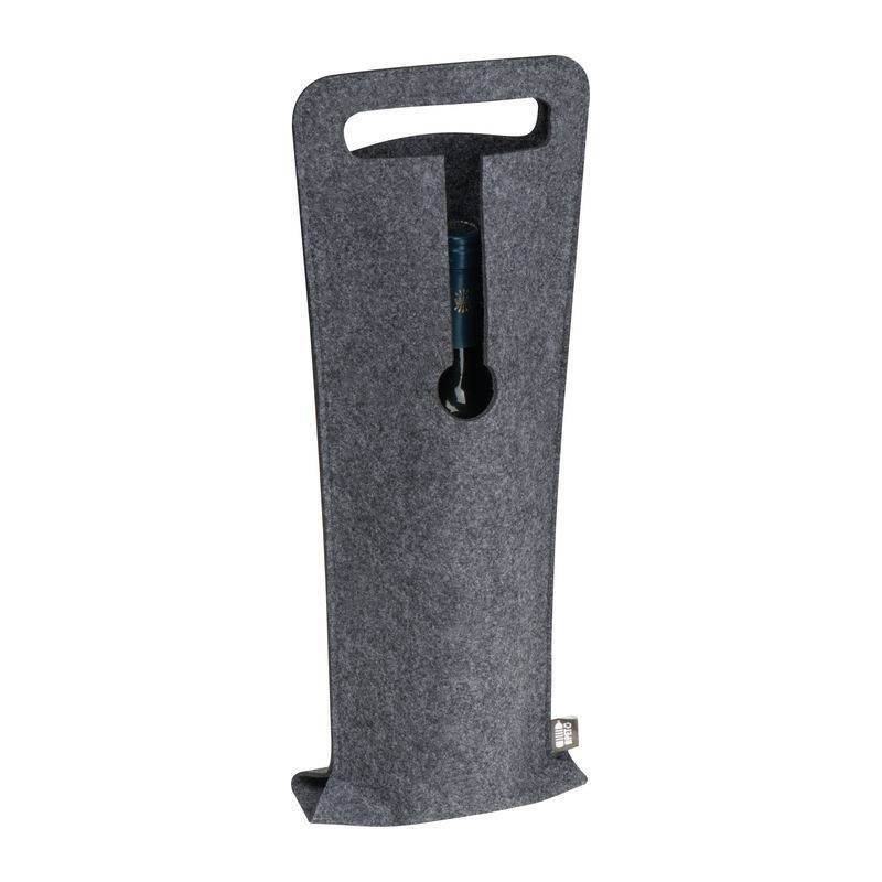 Plstená taška na fľašu, sivá strieborná