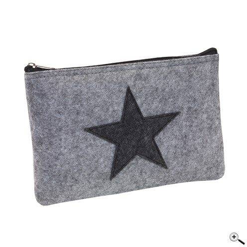 Plstené puzdro so zipsom, sivá