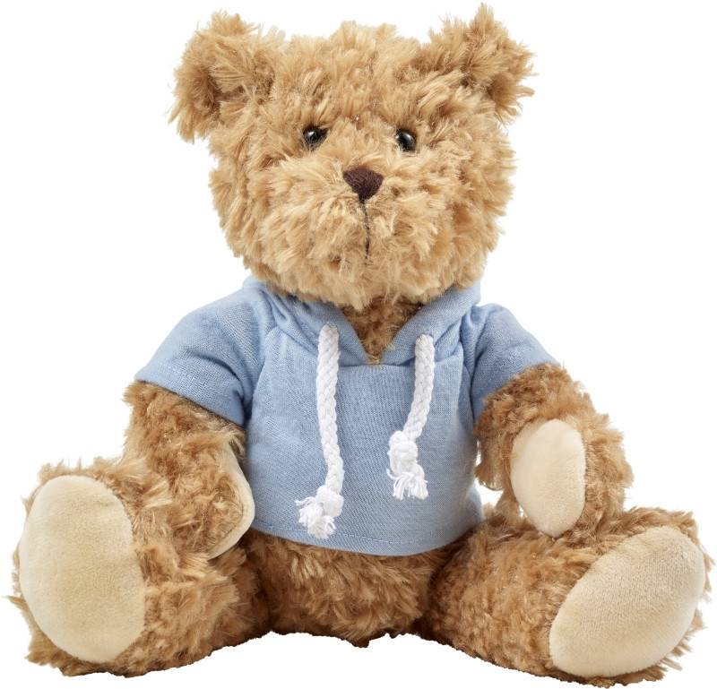 Plyšový medvedík s kapucňou, svetlo modrá