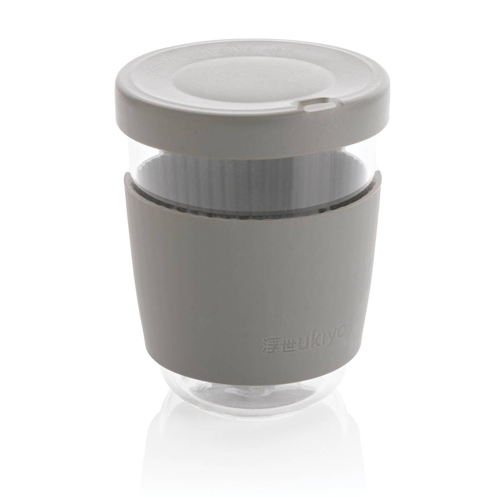 Pohár so silikónovým vrchnákom a úchopom Ukiyo