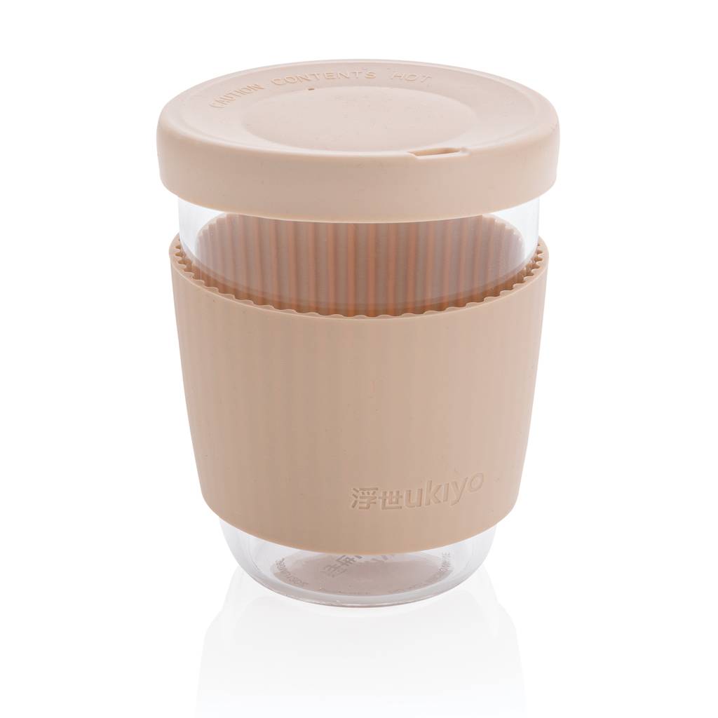 Pohár so silikónovým vrchnákom a úchopom Ukiyo