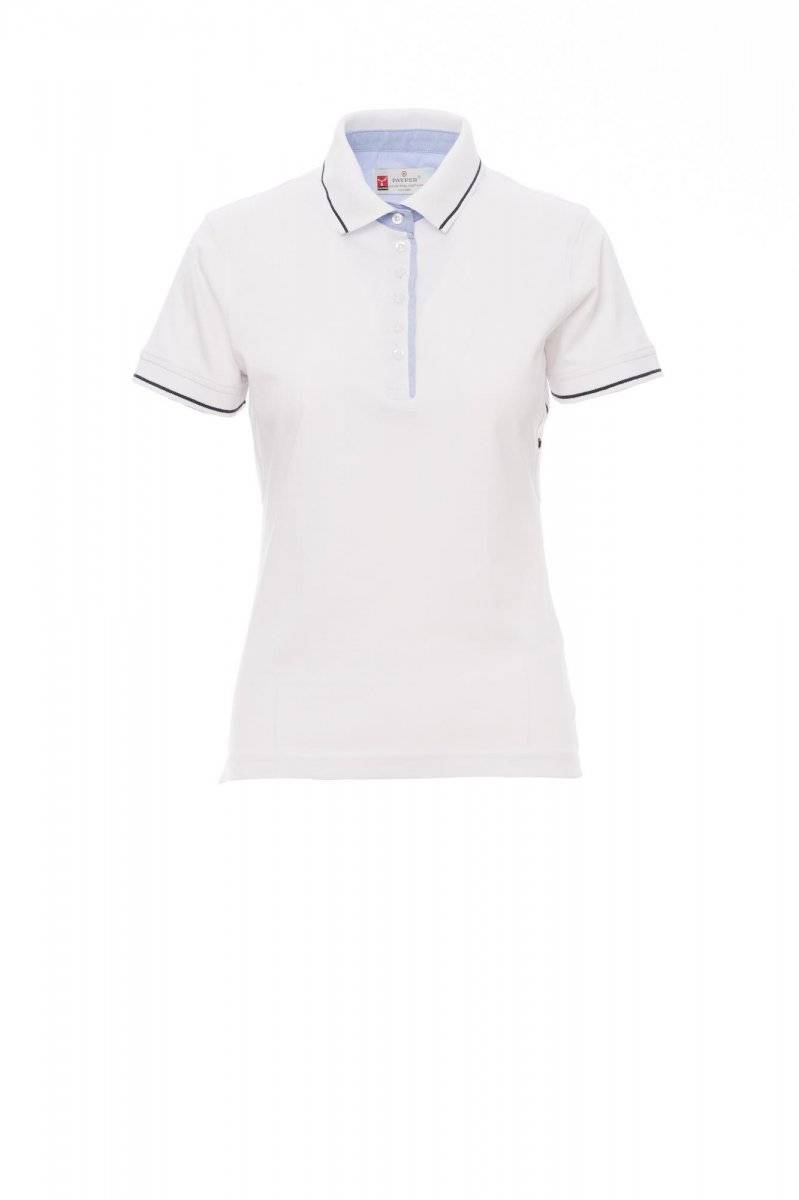 Polo PAYPER LEEDS, biela / navy modrá, L