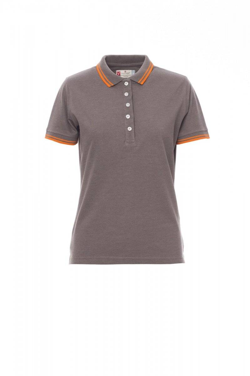 Polo PAYPER SKIPPER LADY MELANGE, melange ash šedá / oranžová, L