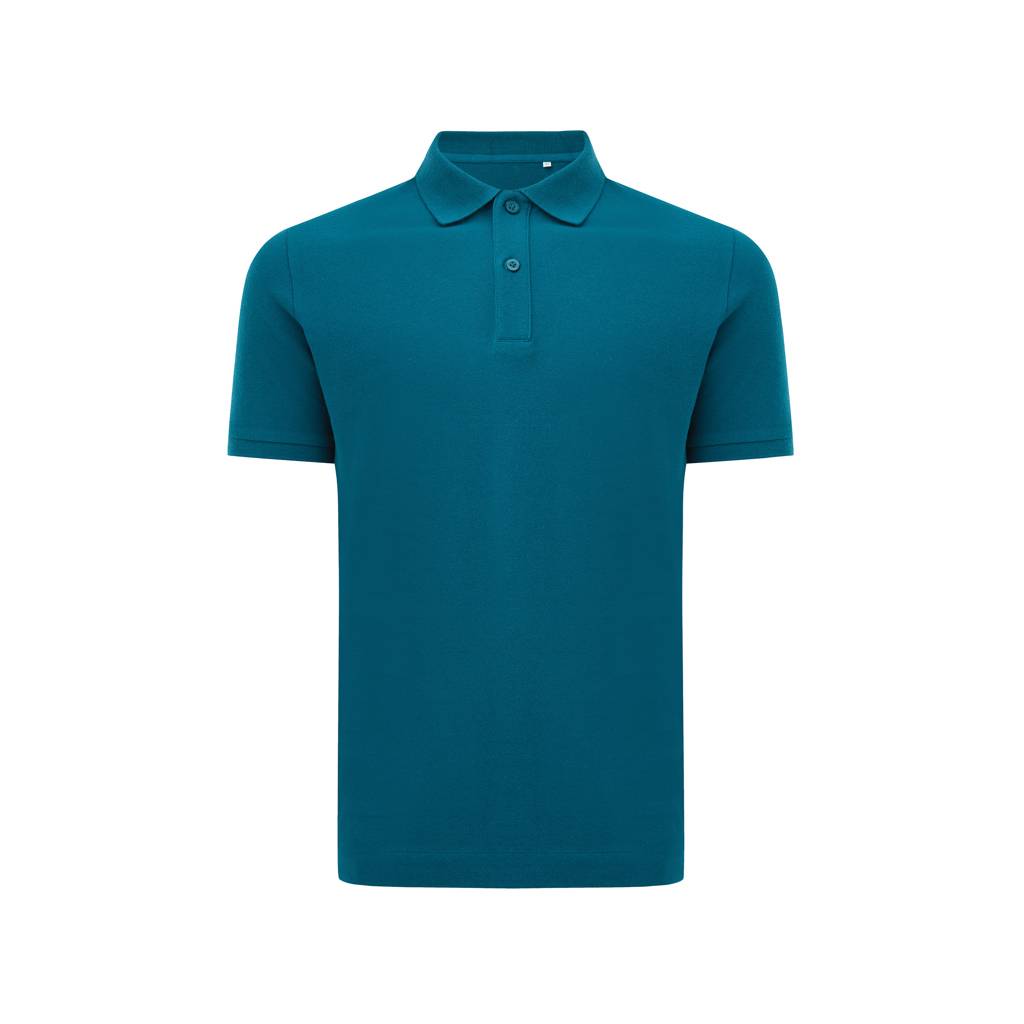 Polo tričko IQONIQ Yosemite z recykl. bavlny, modrá Dark Teal, XXS