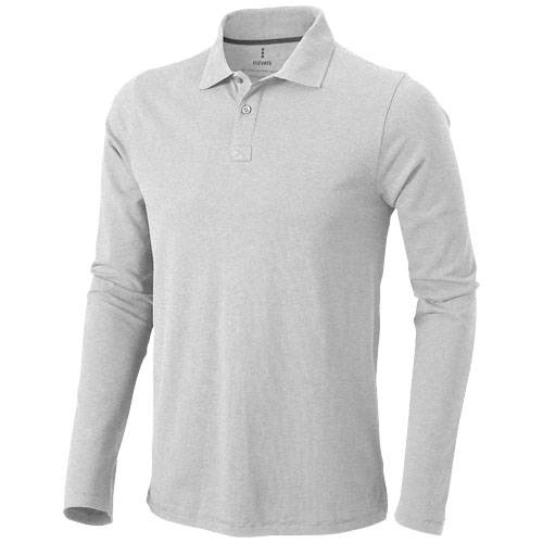 Polok. Elevate OAKVILLE LONG SLEEVE POLO sv. šedý melír XS