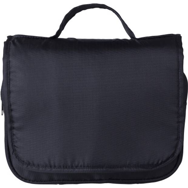 Polyesterová (210D) cestovní toaletní taška Merrick, černá Polyesterová (210D) cestovní toaletní taška Merrick, černá