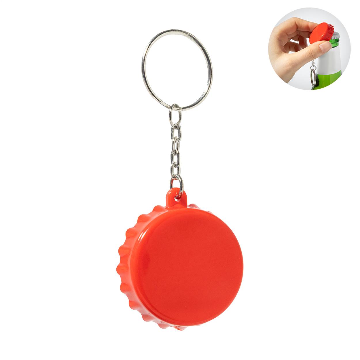 Popcap RABS prívesok na kľúče s otváračom na fľaše, červená