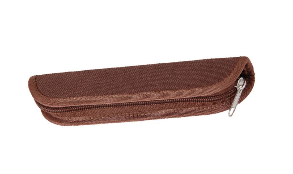 Pouzdro jednobarevné S - 2 gumičky hnědá, hnědá