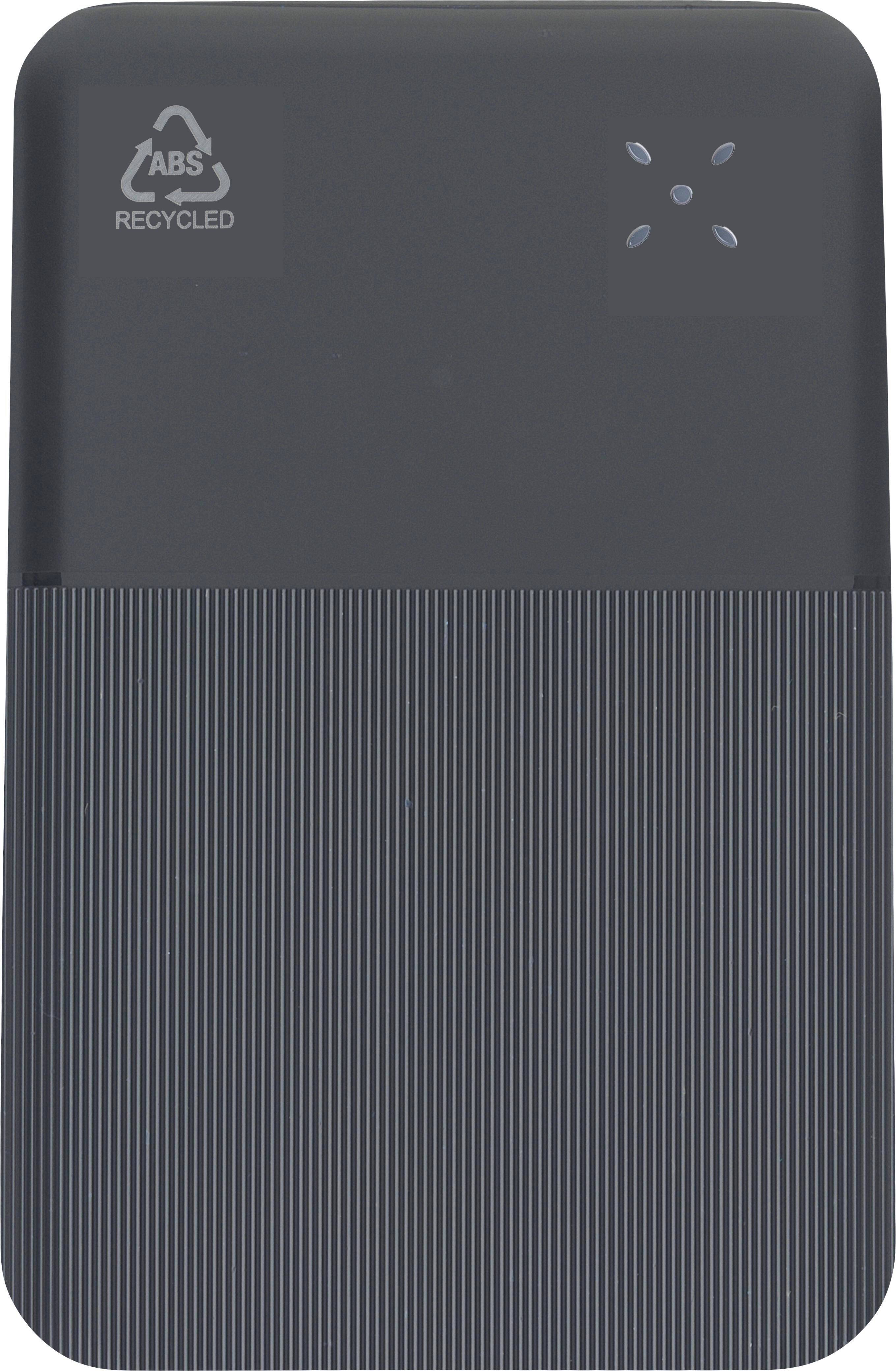 Powerbanka z rABS plastu Tavi, čierna