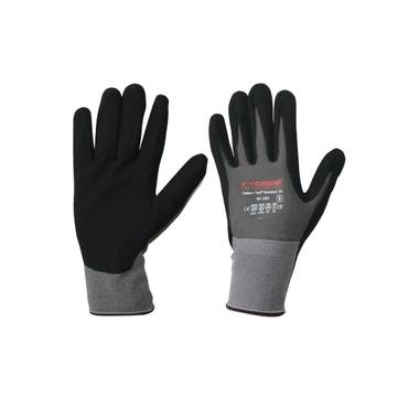Pracovné rukavice PAYPER 01-101/DANGER K1, sivá / čierna, 7