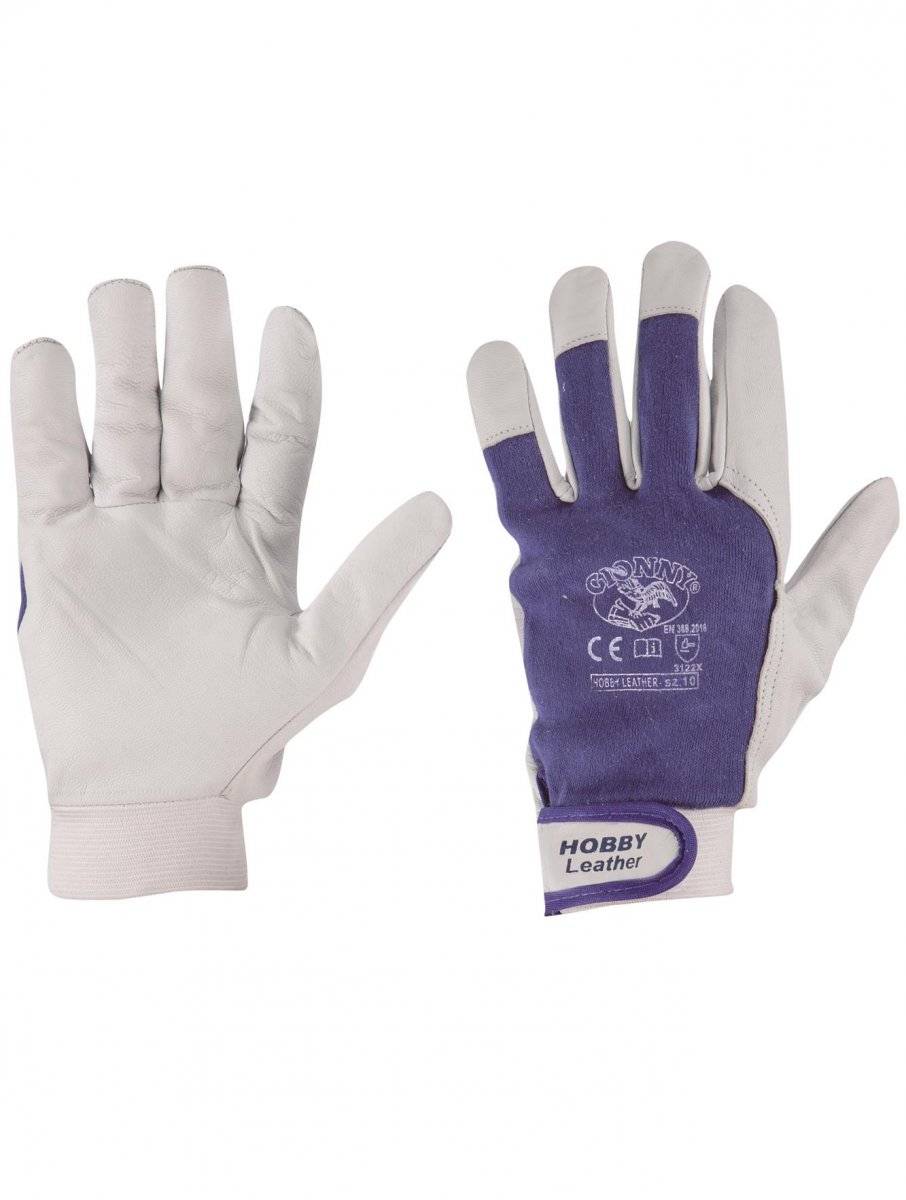 Pracovné rukavice PAYPER HOBBYLEATHER/TENDER HOBBY, modrá, 7