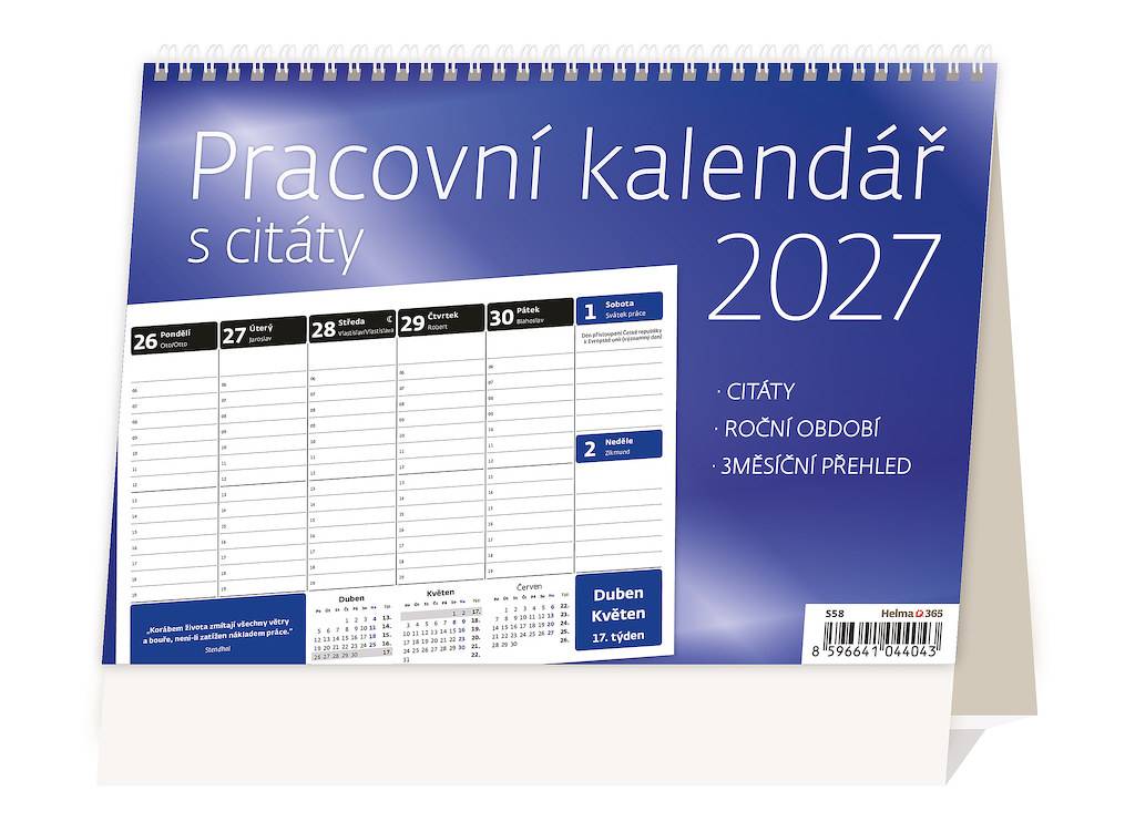 Pracovní kalendář s citáty