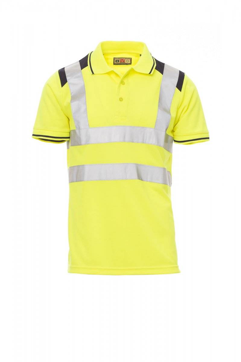 Pracovné tričko DRY-TECH PAYPER GUARD+, fluorescenční žlutá / navy modrá, 3XL