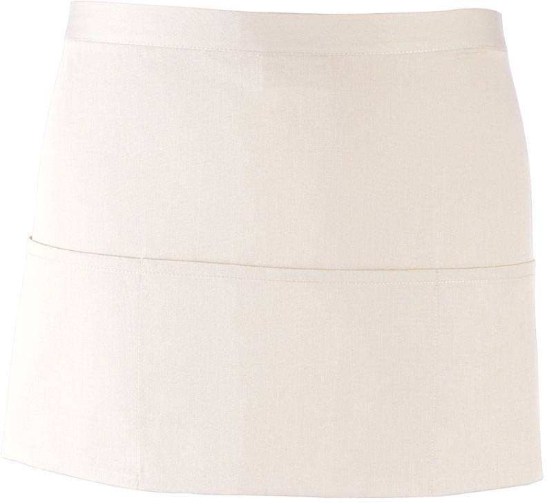 Premier | PR155, Krátká zástěra do pasu s kapsou "Colours", bílá