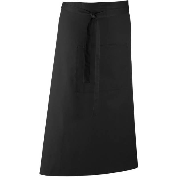 Premier | PR158, Zástěra do pasu dlouhá "Colours", černá Premier | PR158, Zástěra do pasu dlouhá "Colours", černá