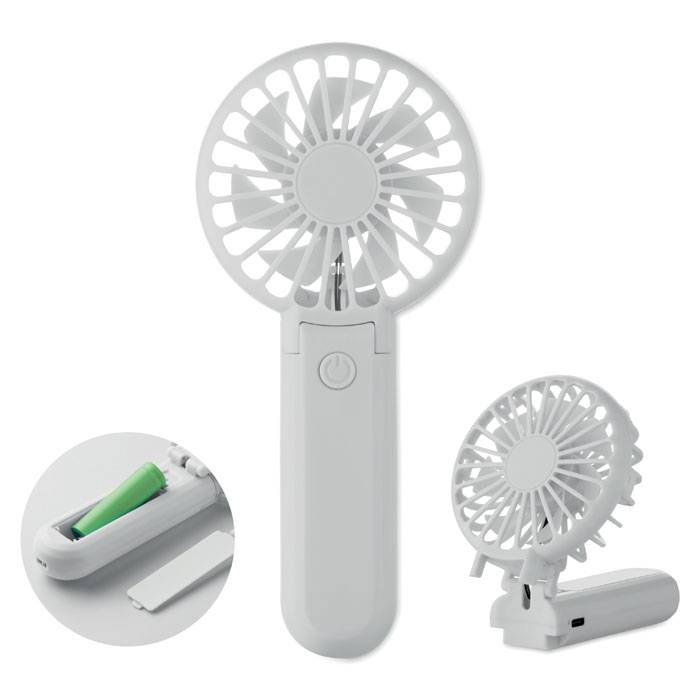 Prenosný skladací ventilátor, biela