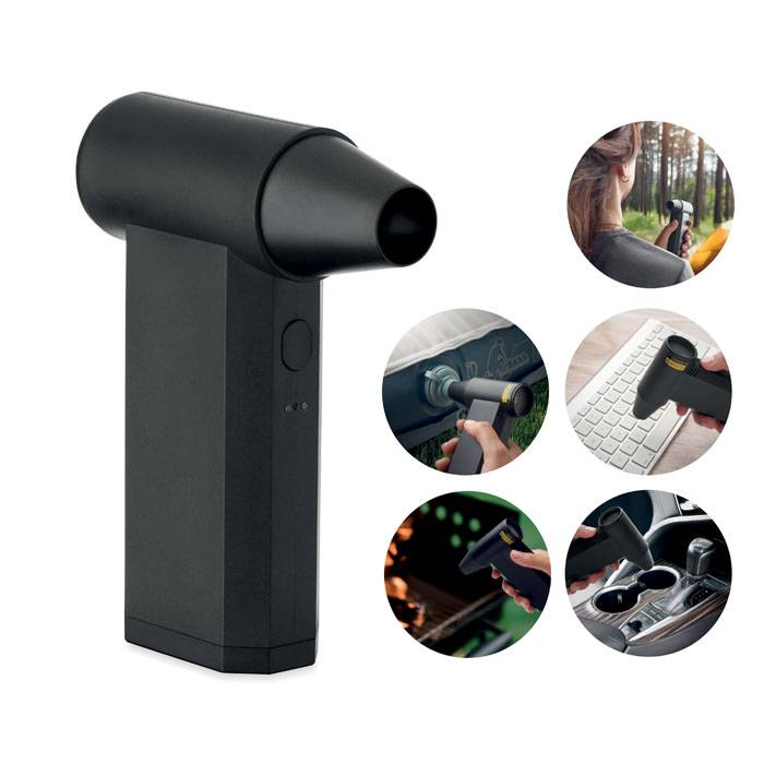 Prenosný turbo ventilátor, čierna