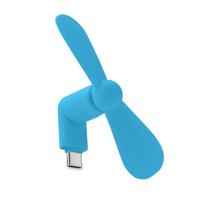 Prenosný ventilátor USB-C, modrá Turquoise