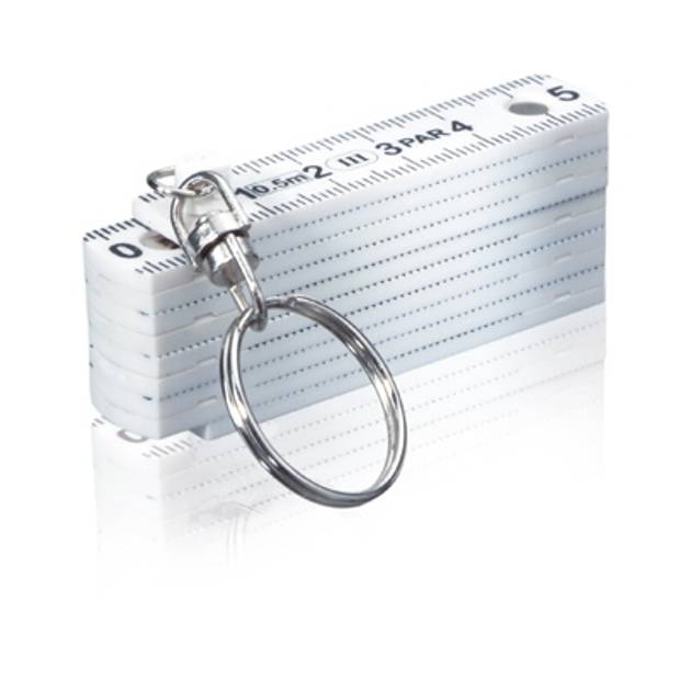 Přívěsek na klíče skládací metr, 50 cm, bílá Přívěsek na klíče skládací metr, 50 cm, bílá