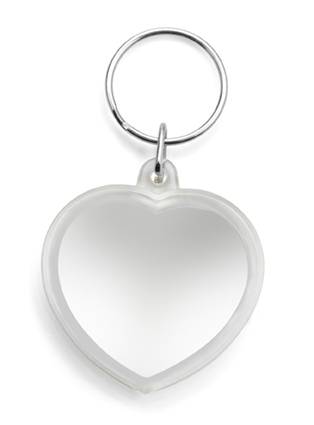 Prívesok na kľúče, tvar srdca /SIPERKA/, transparentná