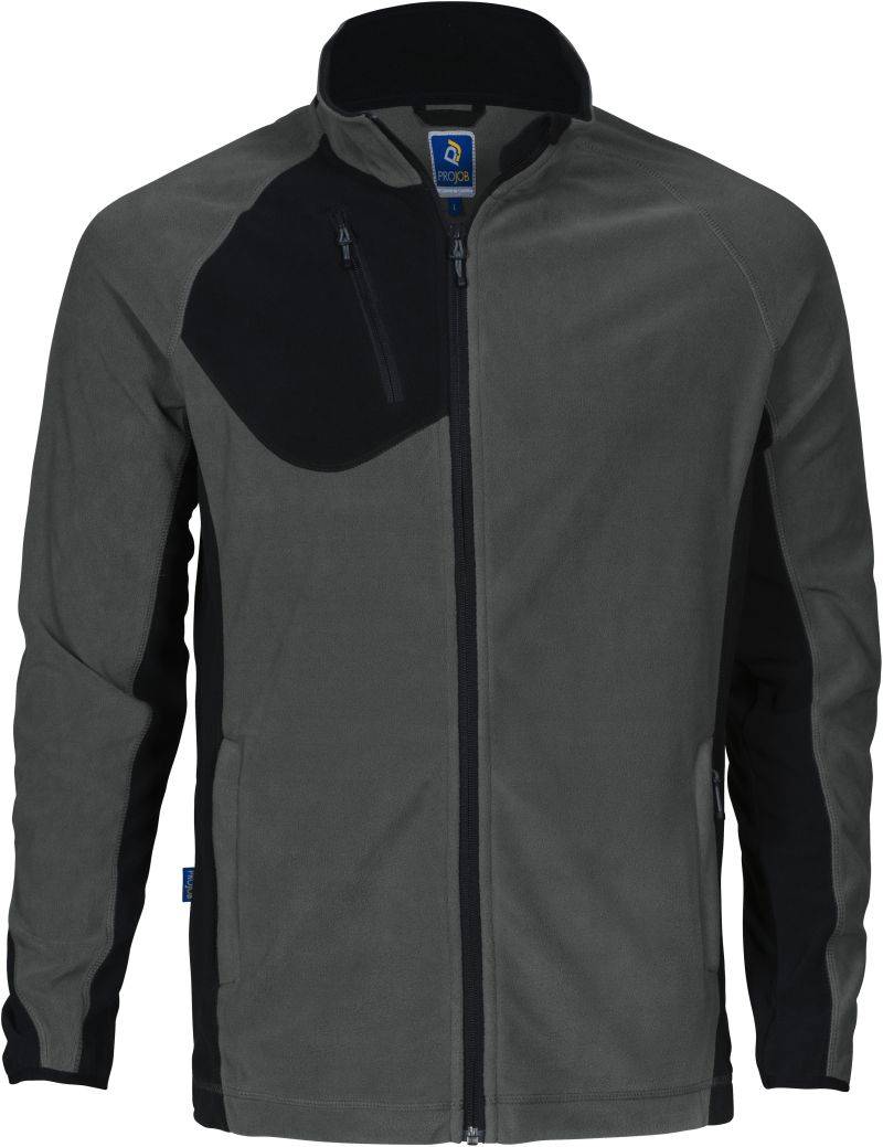 ProJob|2325 Fleece Jacket, Prac.bunda z mikrofleecu, sivá, L