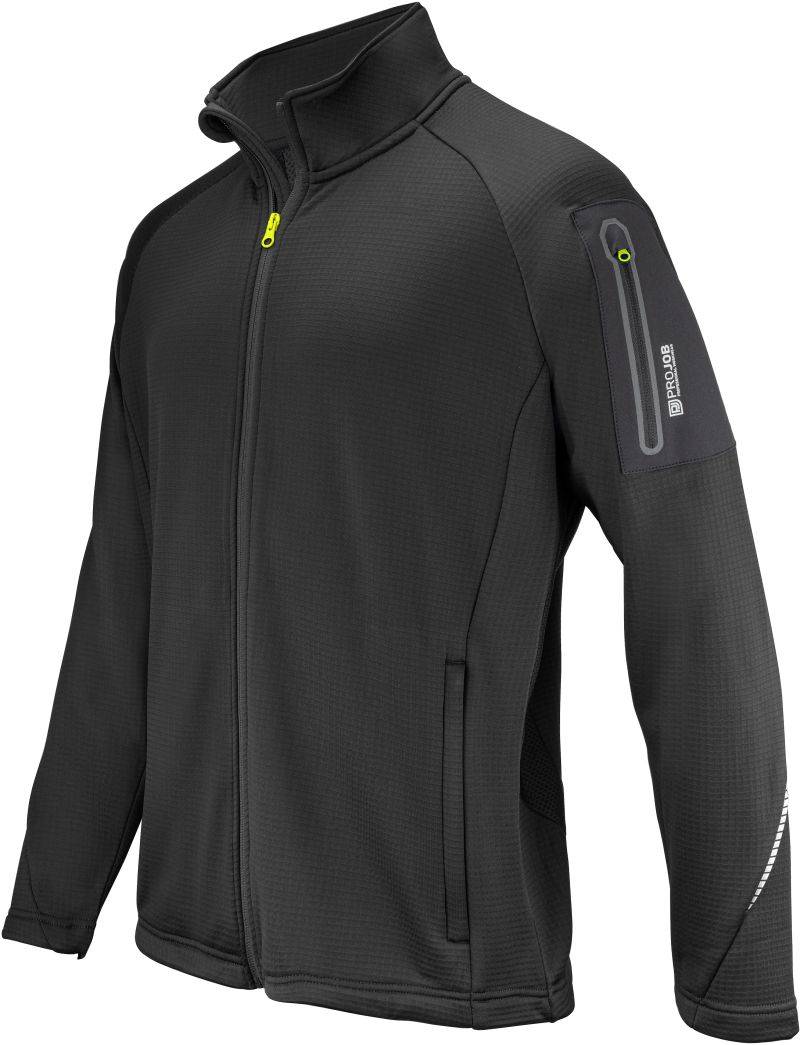 ProJob|3319 Microfleece Jacket, Prac.bunda z mikrofleecu, čierna, XS