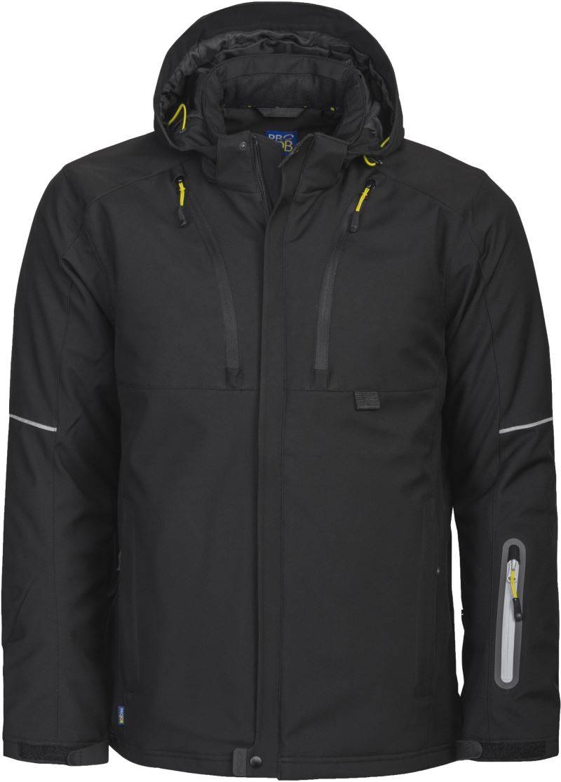 ProJob|3407 Padded Jacket, Zateplená prac.softshell bunda, čierna, XS