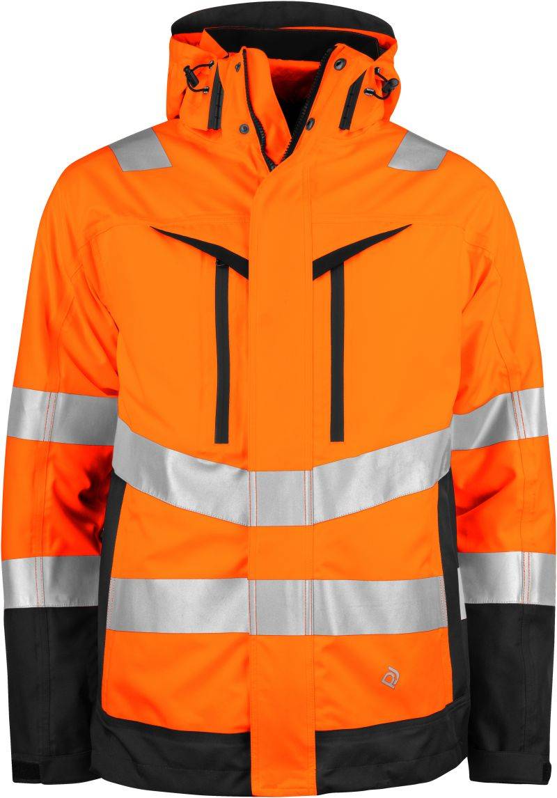 ProJob|6445 Jacket 3-1, 3-v-1 bezp.bunda, oranžová Hi Vis-čierna, XS