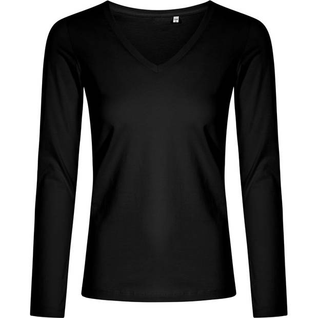 Promodoro | 1560, Dámské tričko s dl. rukávem a výstřihem do V - X.O, černá, XL Promodoro | 1560, Dámské tričko s dl. rukávem a výstřihem do V - X.O, černá, XL