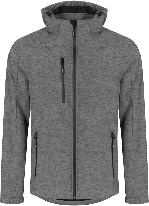 Promodoro|7850, Pánska 3vrstv.softshell bunda, sivá Heather., XL