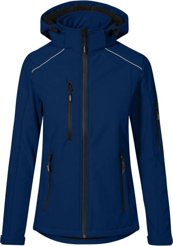 Promodoro|7855, Dámska 3vrstv.softshell bunda, modrá Navy, M